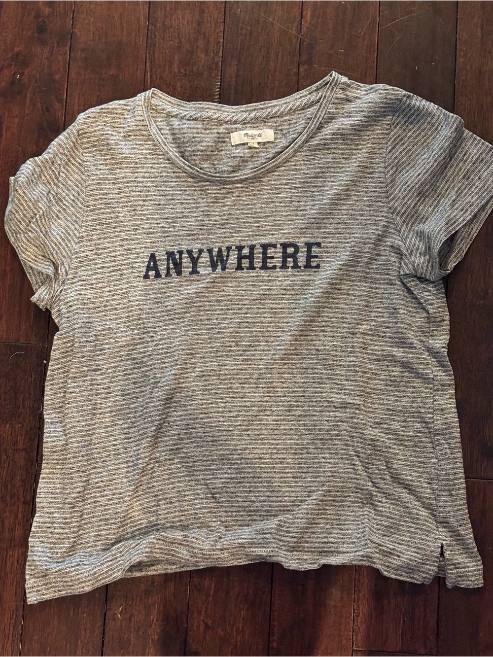 Madewell ‘Anywhere’ Striped Crewneck Tee - Heather Gray